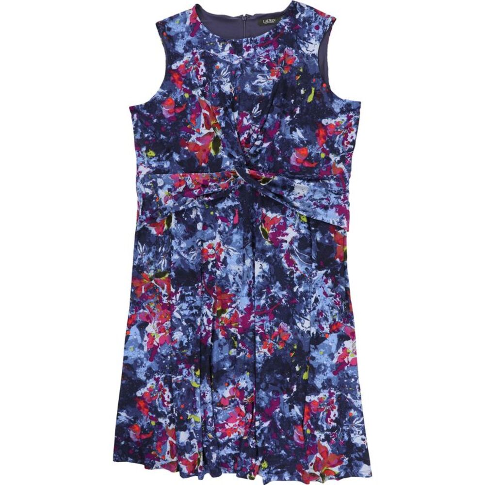 Ralph Lauren Womens Plus Size Twist-Front A-line Dress, NWT